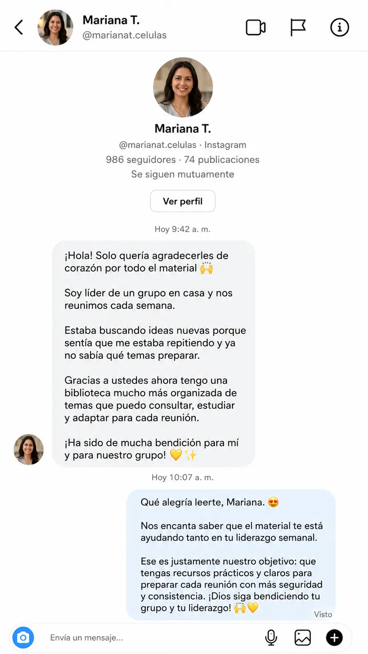 Testimonio de Mariana sobre el uso del material en su grupo