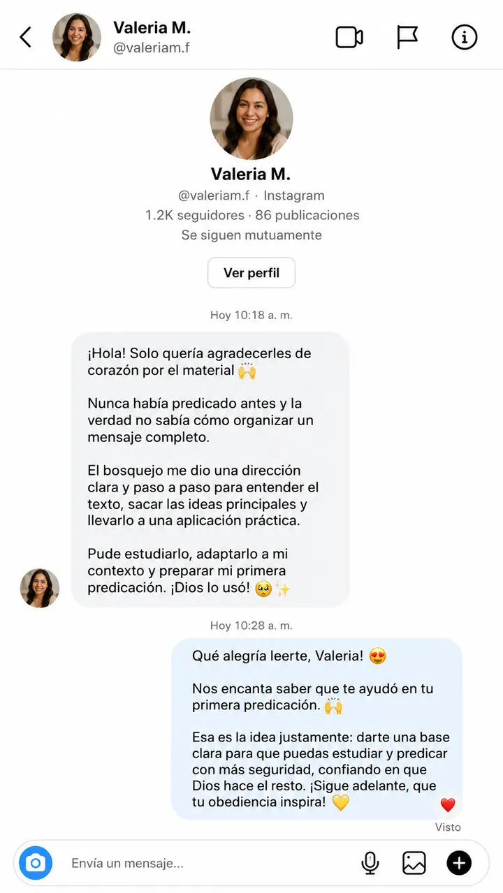 Testimonio de Valeria sobre su primera predicación